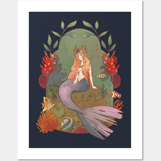 Mermaid Beautiful Spell Wall Art by Kali Space